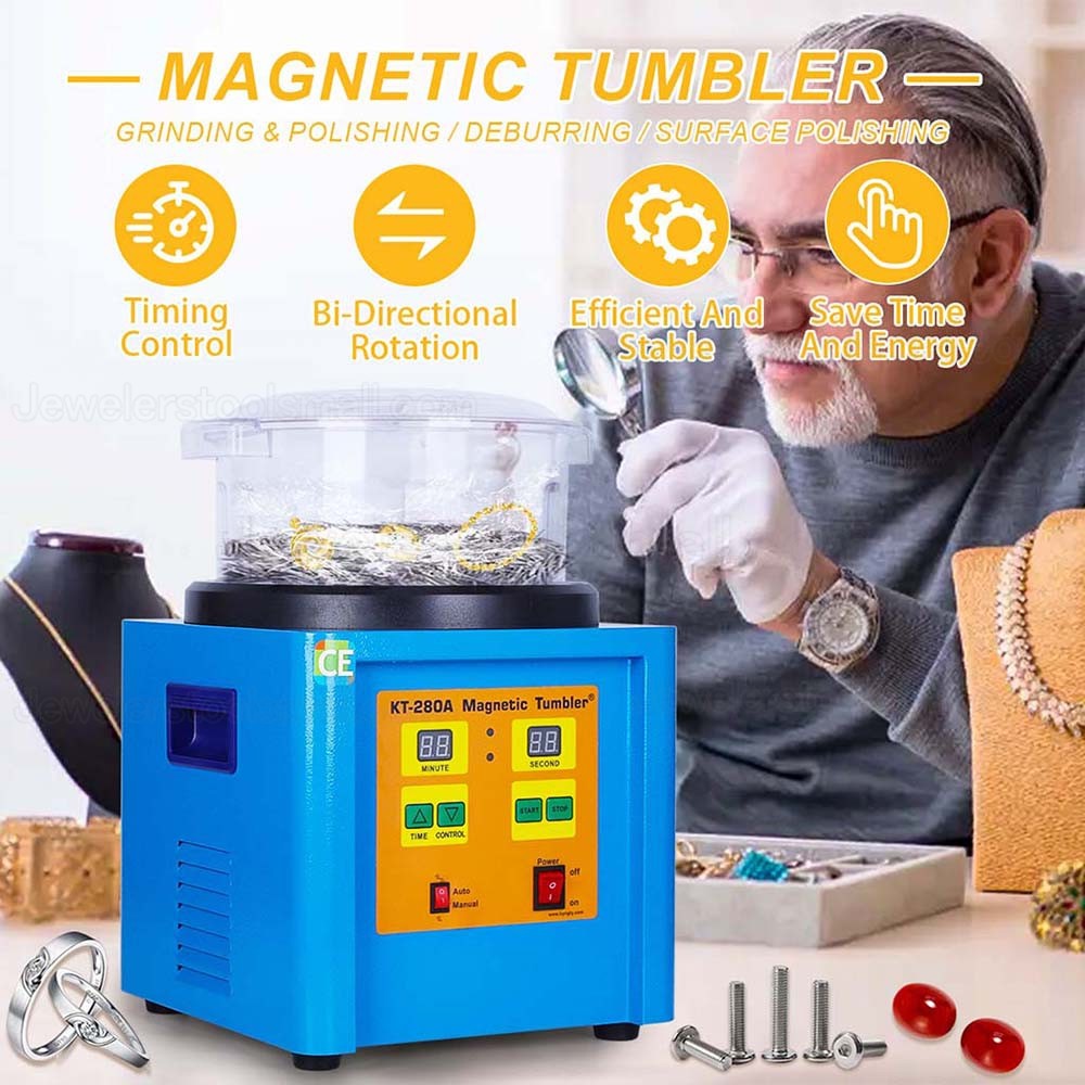 Jewelry Magnetic Tumbler Rotary Tumbler Digital Jewellery Polishing Tumbler KT-208A